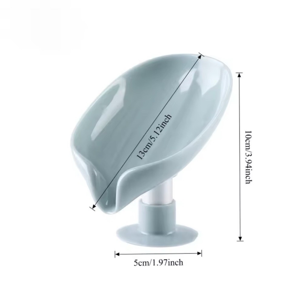 Drain Soap Holder Leaf Shape Soap Box Suction Cup Tray Drying Rack