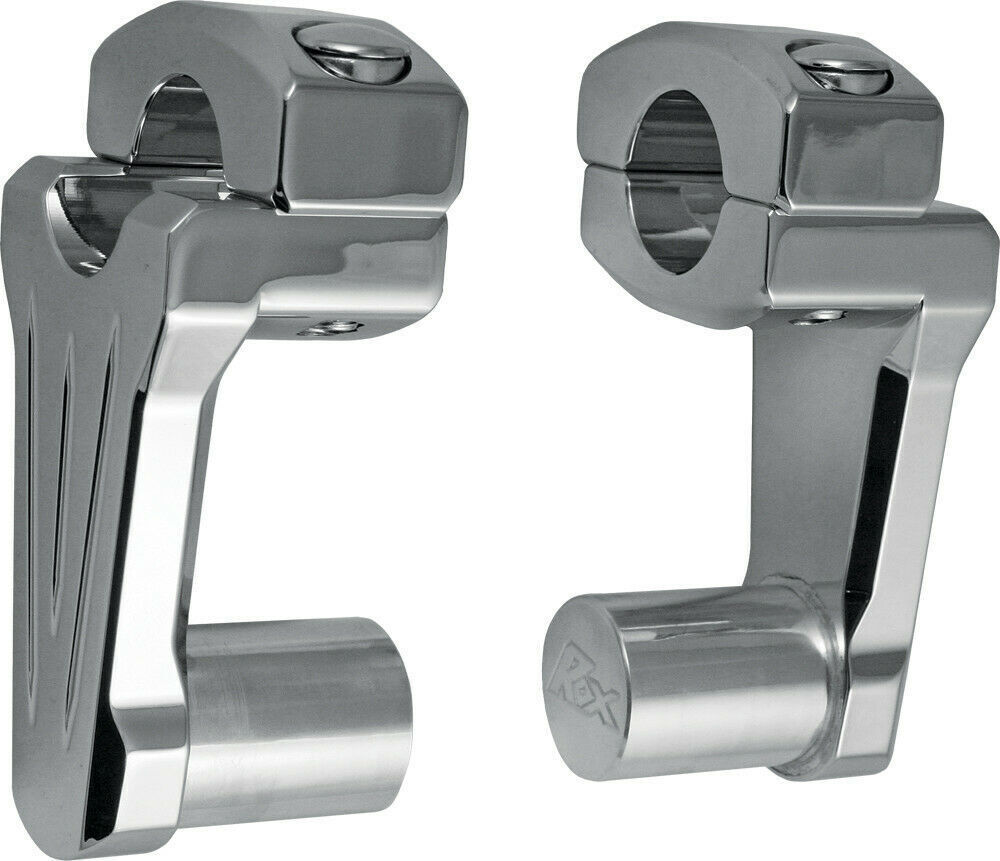 Rox Speed FX 4R-P2CC02 Pivoting Handlebar Riser, 2in. Rise Chrome