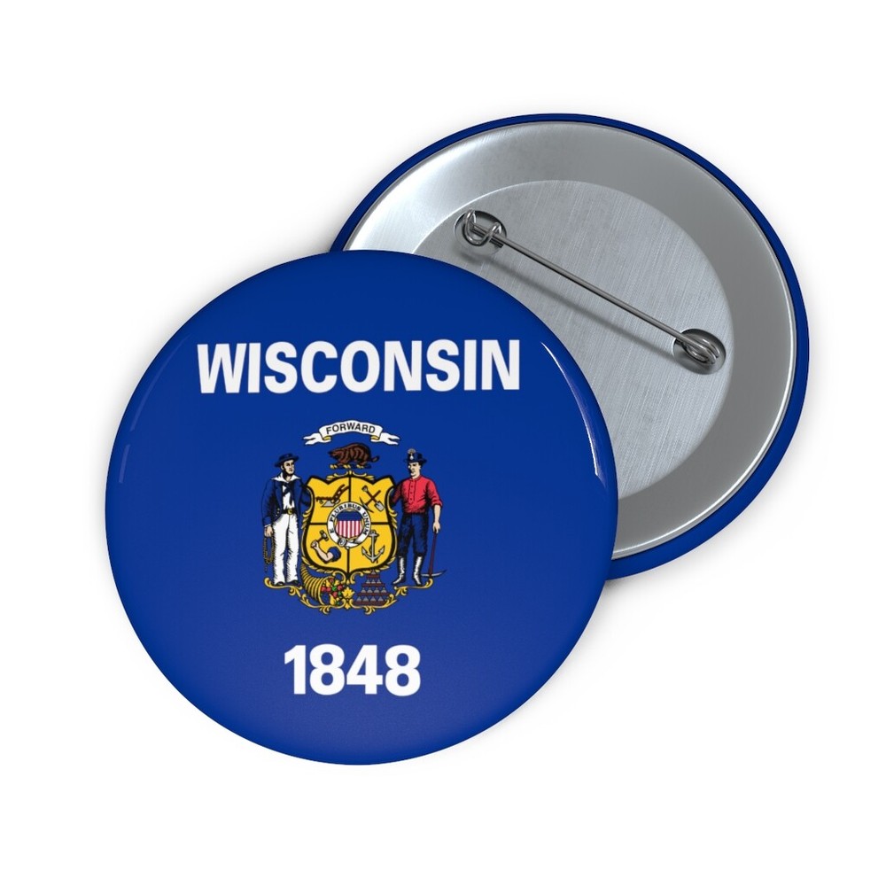 Official State of Wisconsin Flag Button