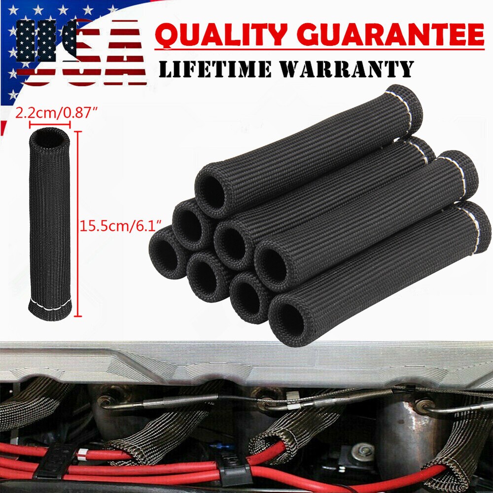 8 Pack Spark Plug Wire Protection 2500 °Boot Heat Shield Protector Sleeve Cover