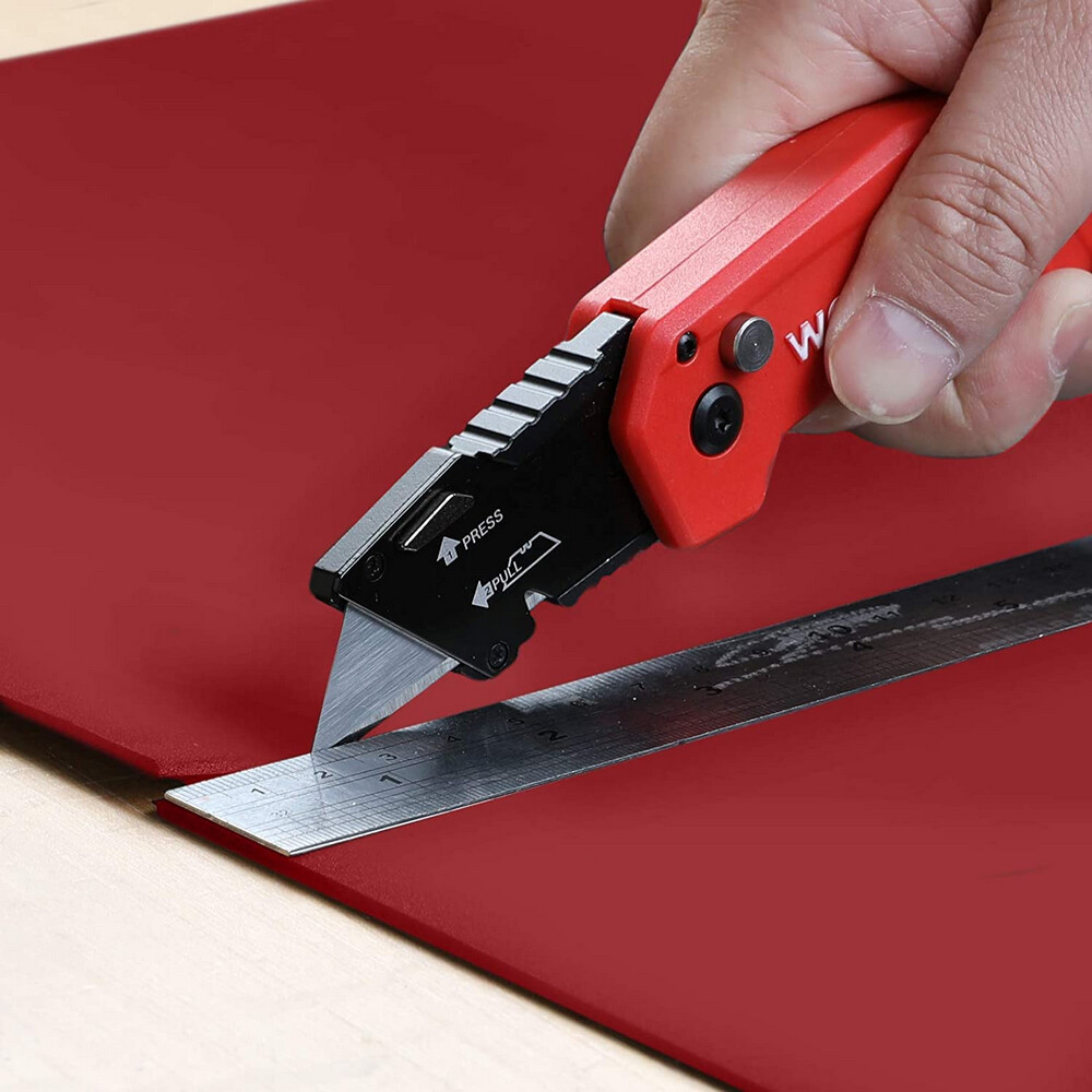WORKPRO Folding Utility Knife Quick Change Blade Utility Cutter With 10PC Blades