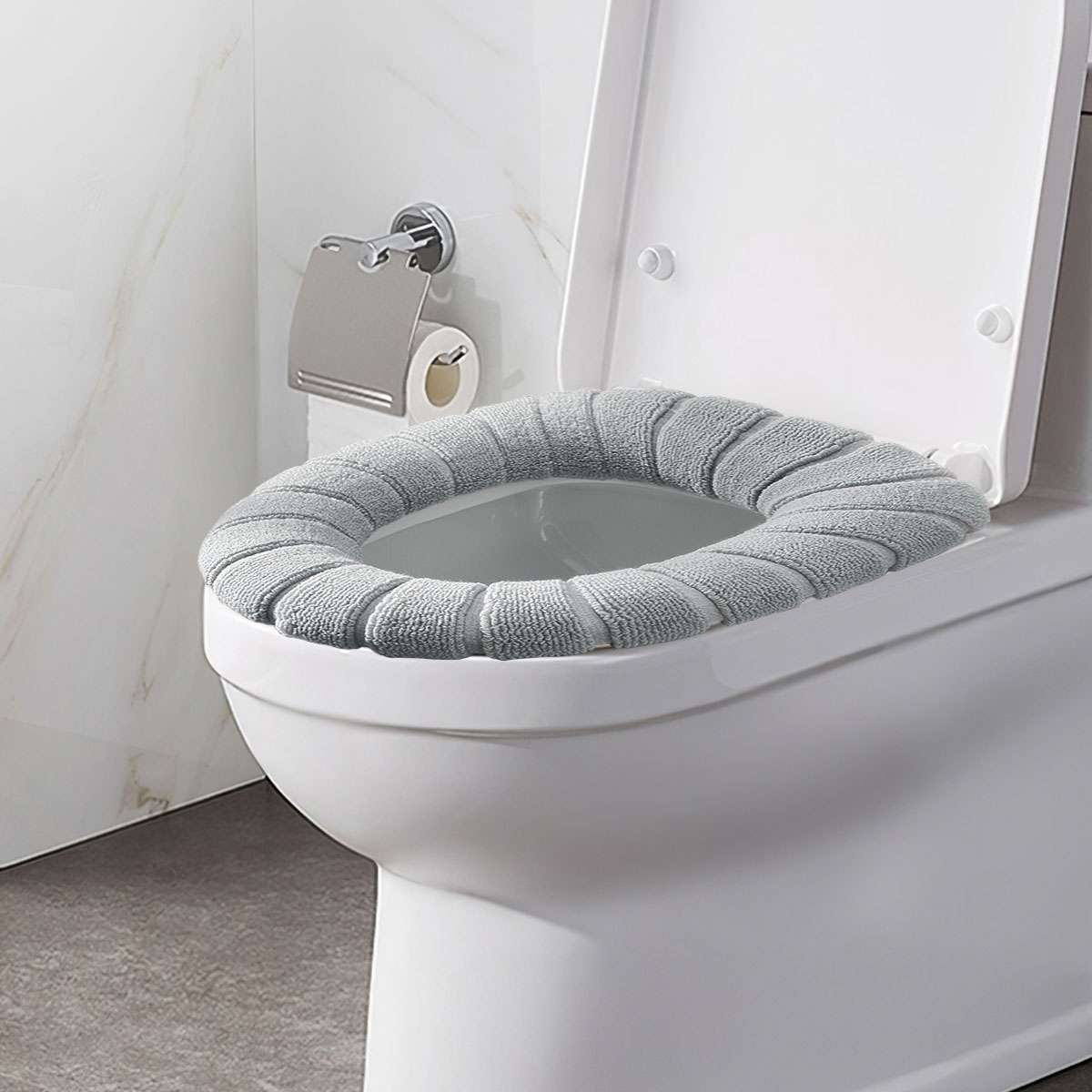 1/2/4x Bathroom Toilet Seat Closestool Cushion Washable Soft Cover Mats Warmer