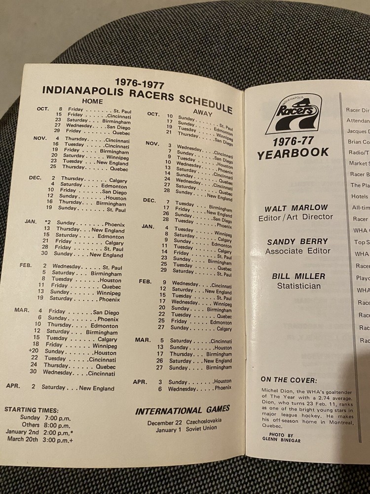 Michel Dion Autographed WHA Racers Guide