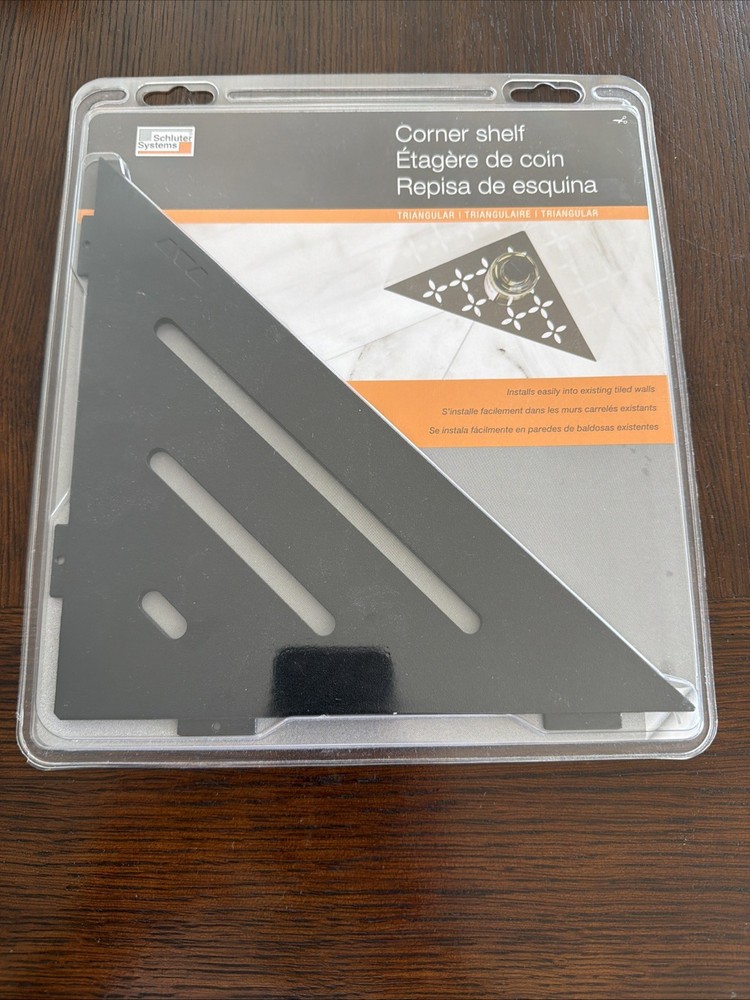 Schluter SHELF-E - Triangular Shower Corner Shelf - Matte Black - SES1D10MGS