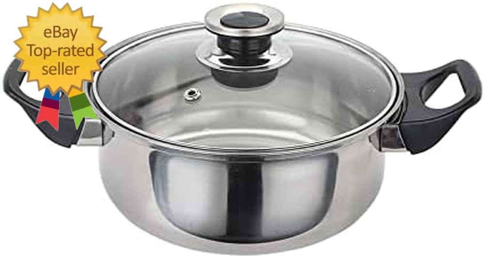 12 Piece Stainless Steel Cookware Set, Silver