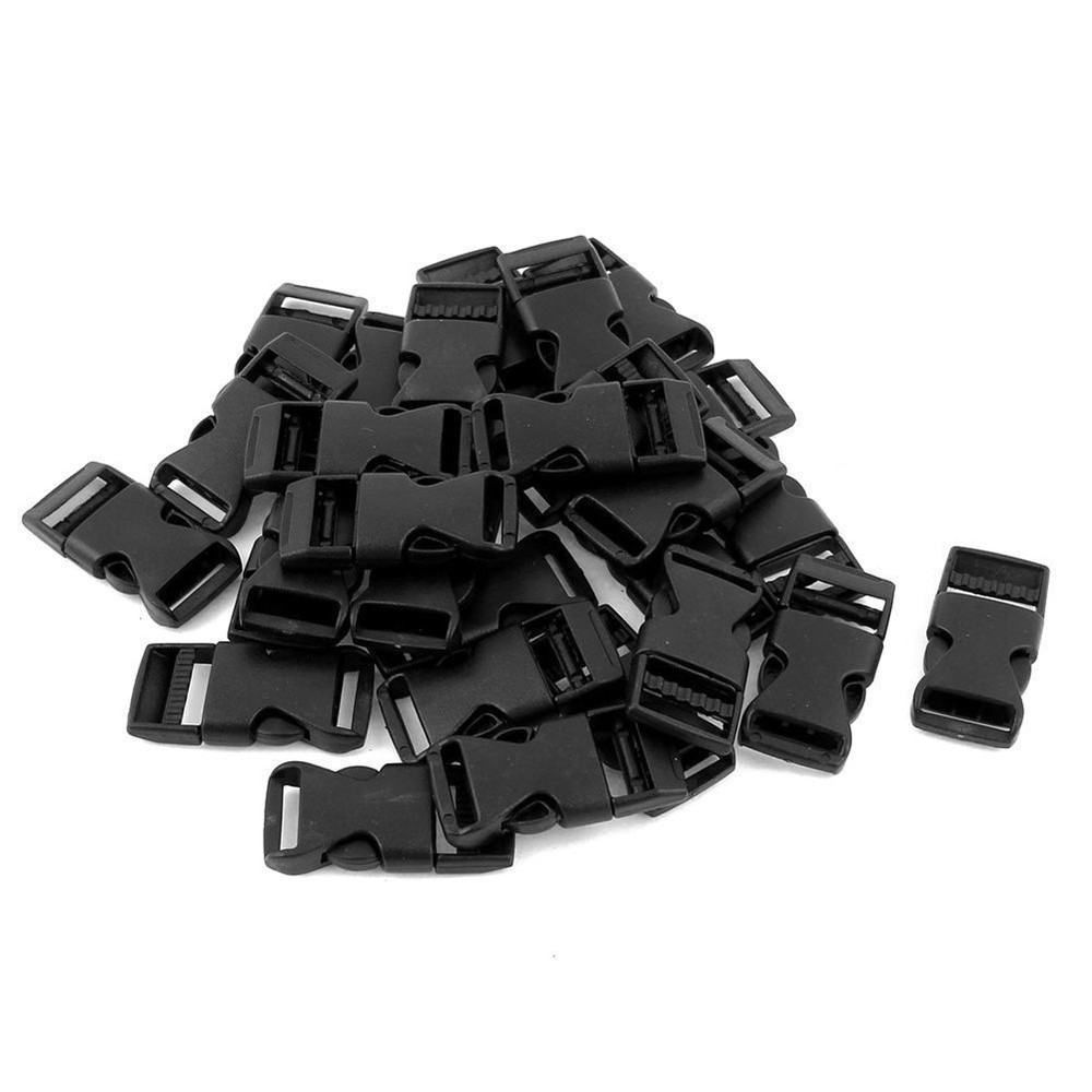 1 Inch Black Flat Heavy Duty Adjustable Side Plastic Backpack Release Buckles