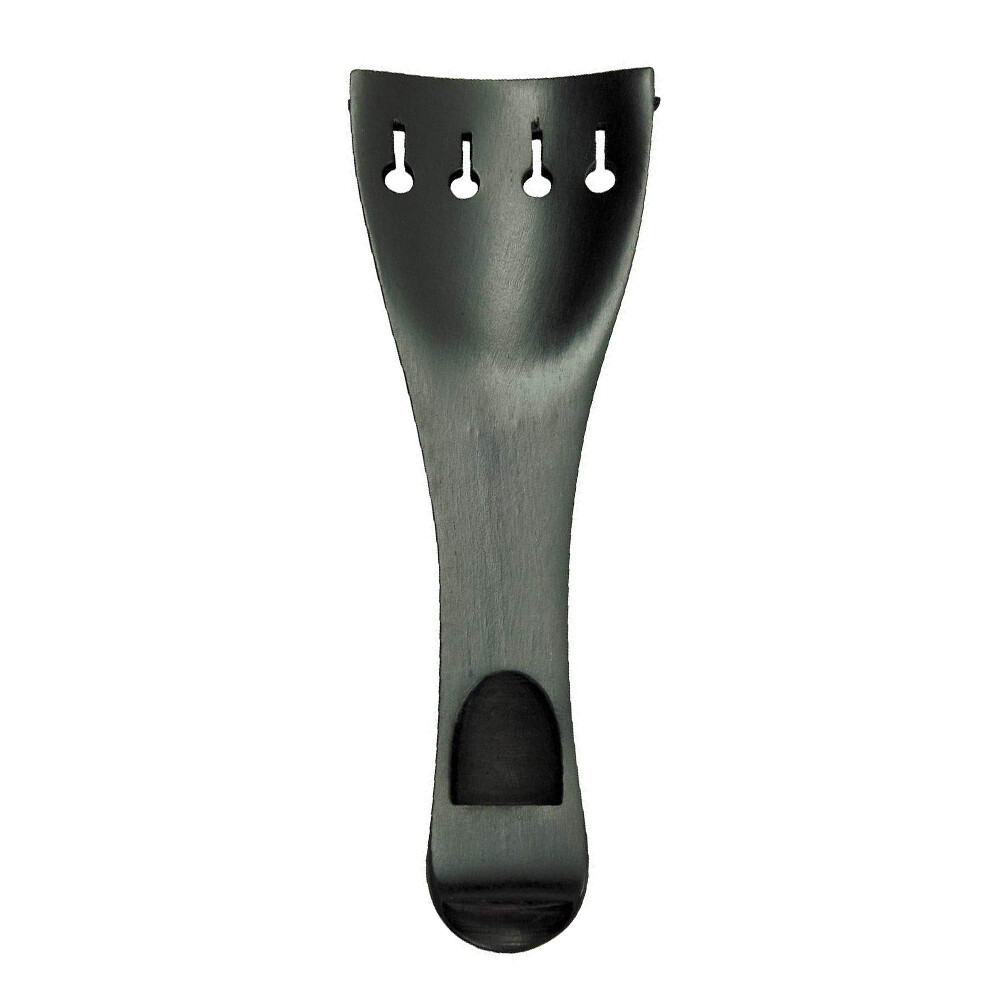 High Quality 4/4 Size Ebony Violin Tailpiece w Gut Fiddle fleur de lis Pattern
