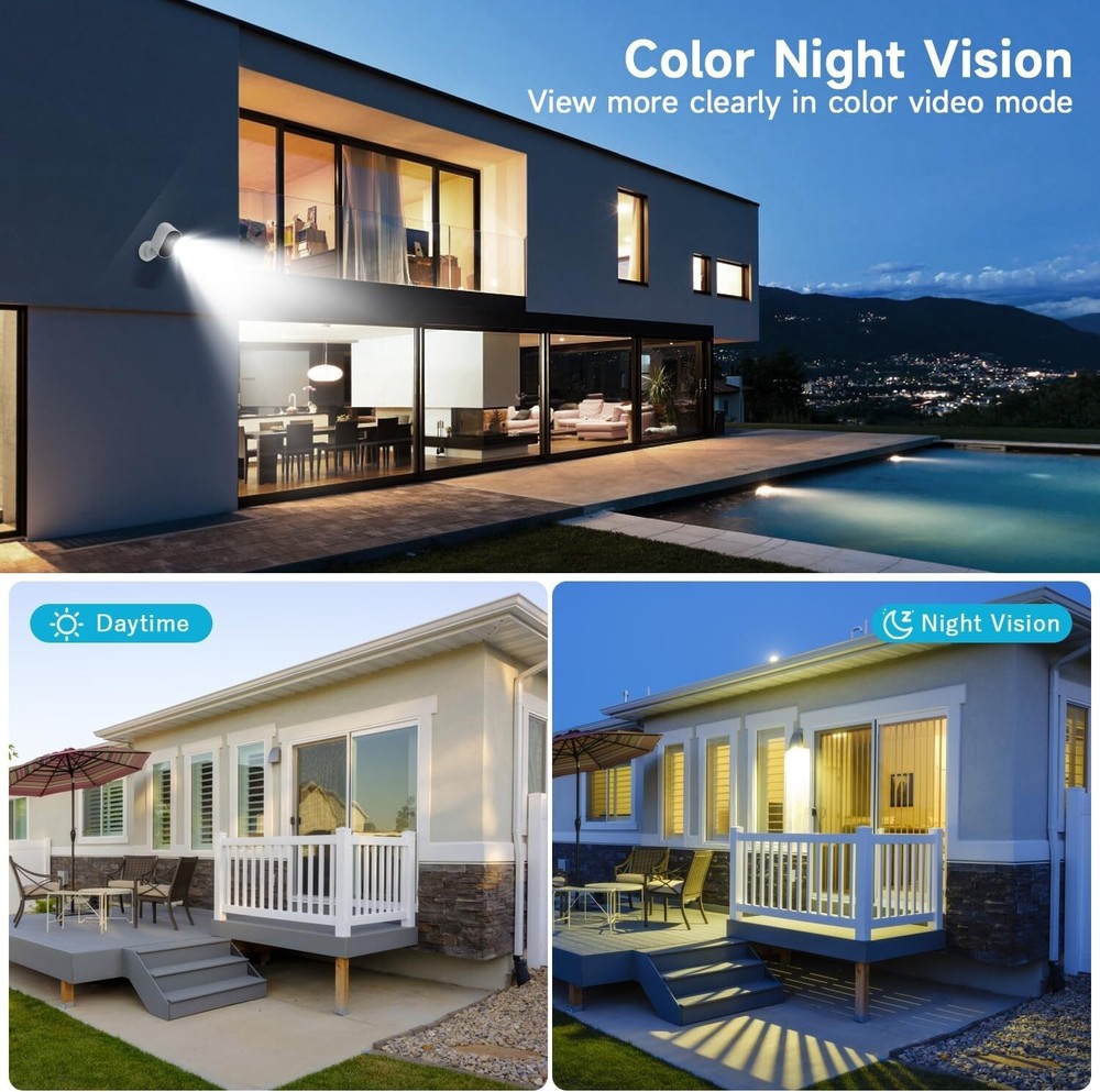 4PCS WiFi Camera Solar Outdoor Wireless Battery Powered Audio Security Camera