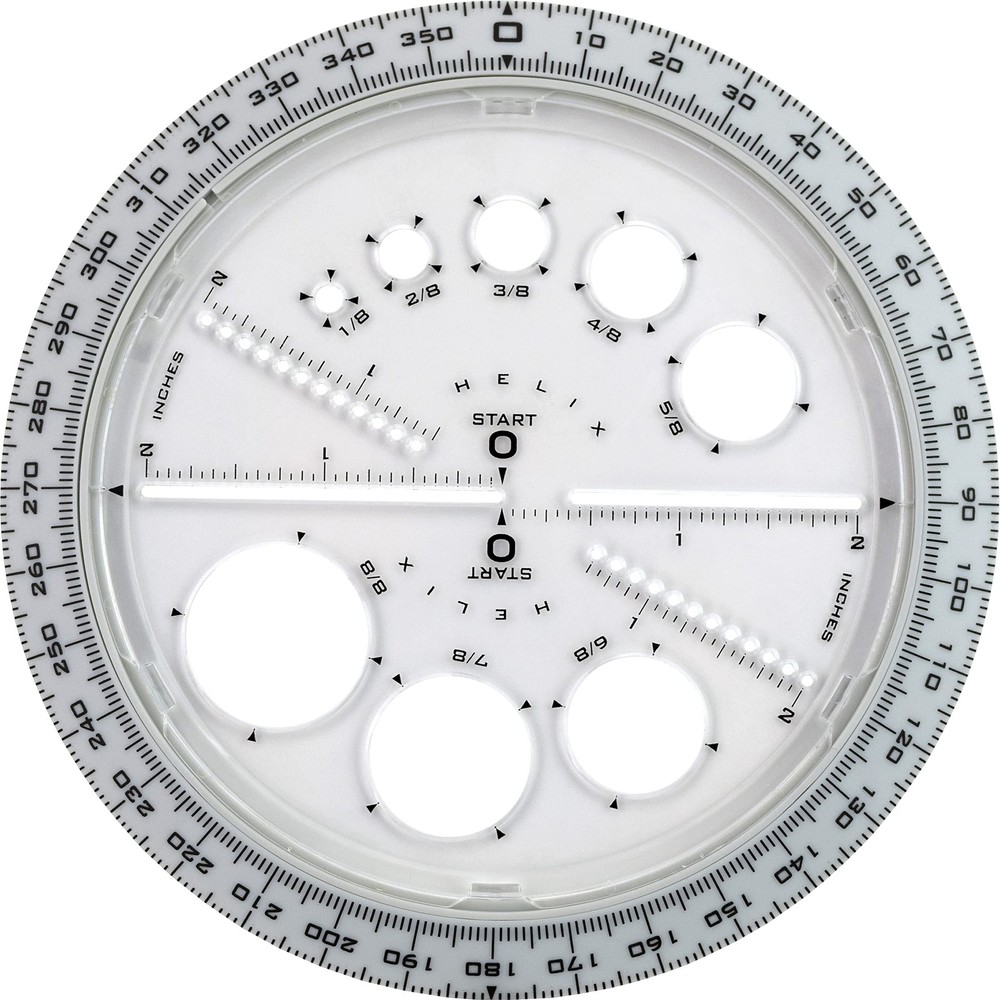 Helix - Angle and Circle Maker 6 Inch - Drawing 360 Degree, Assorted