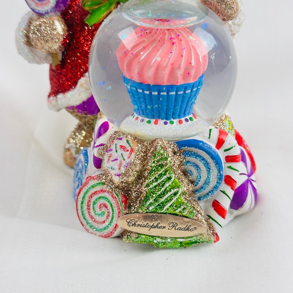 Christopher Radko Gingerbread Santa Cupcake Snow Globe 2017 5"With Box