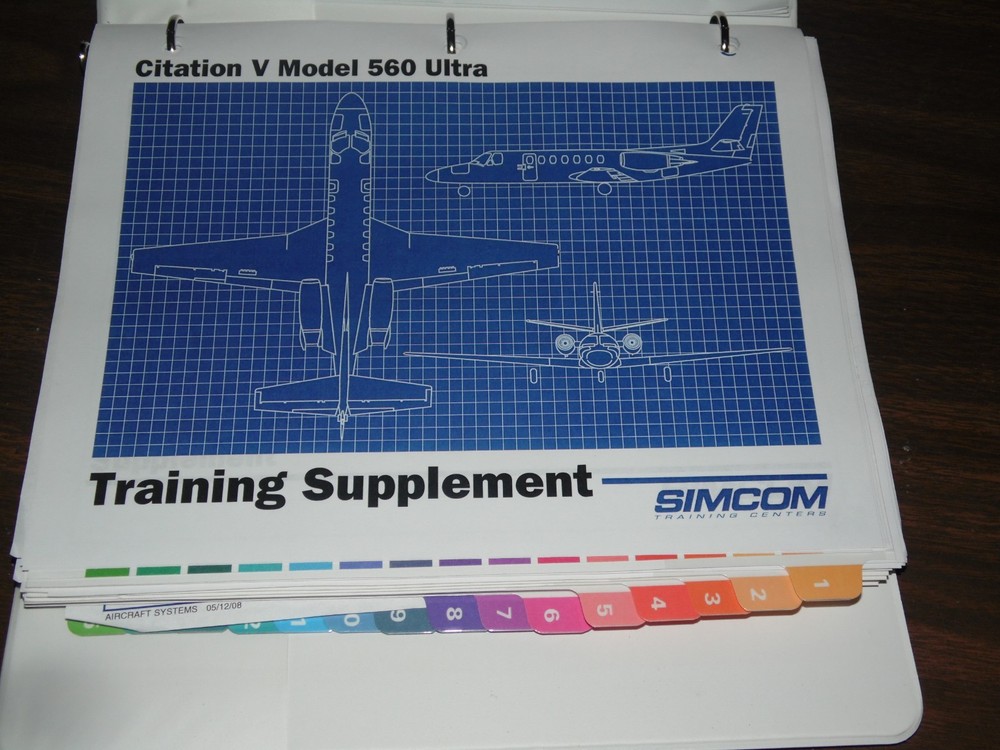 Simcom Citation V Model 560 Ultra Training Supplement Binder
