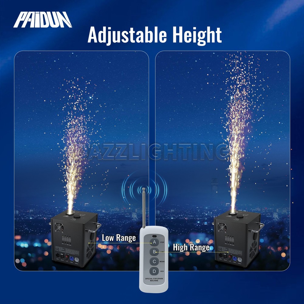 PAIDUN 2Pack 850W Large Cold Spark Machine Firework Effect DMX512 Remote Control
