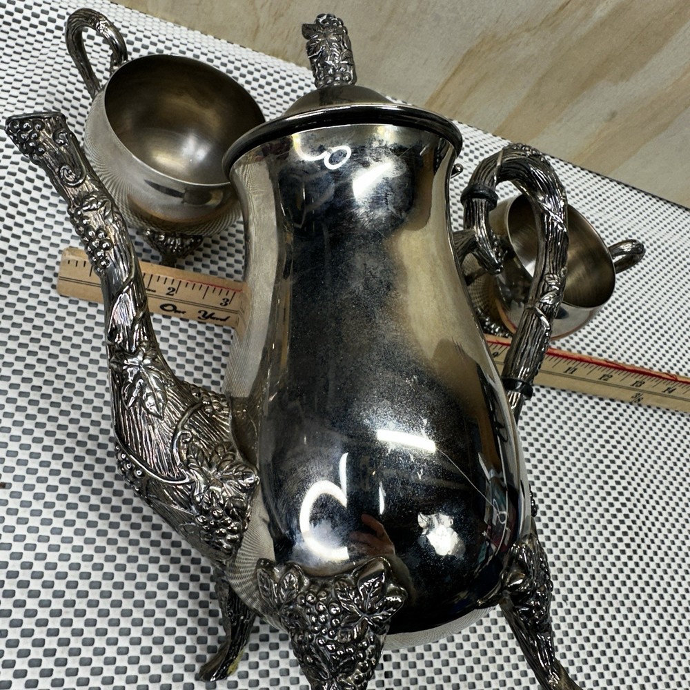 Silver Plated Tea/coffee Set Goth/victorian/dark Decor