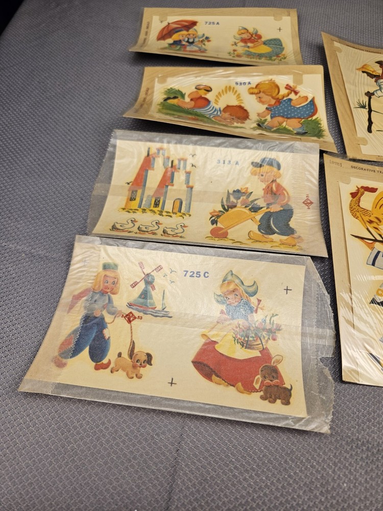 9 vtg duro Decorative Transfers