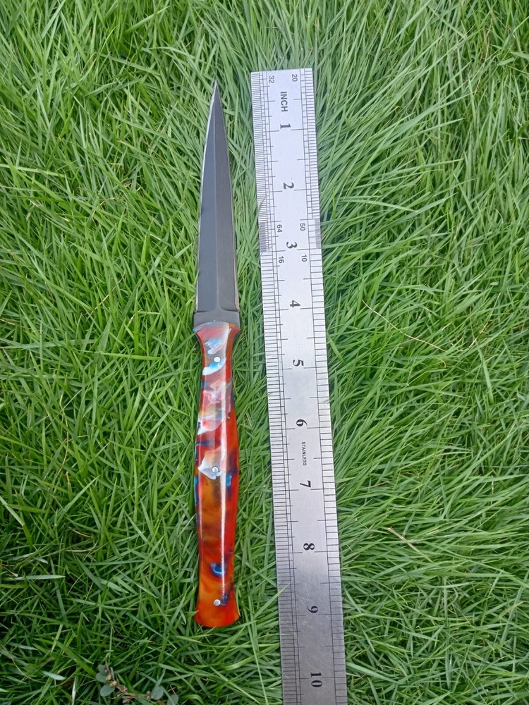 Handmade D2 DAGGER HUNTER BOOT THROWING KNIFE POWDER COATING BLADE Full Tang