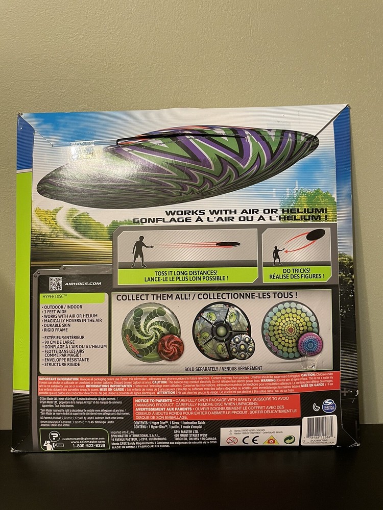 AIR HOGS HYPER DISC Giant 3’ Wide Hovering Disc - Zig Zag - New!