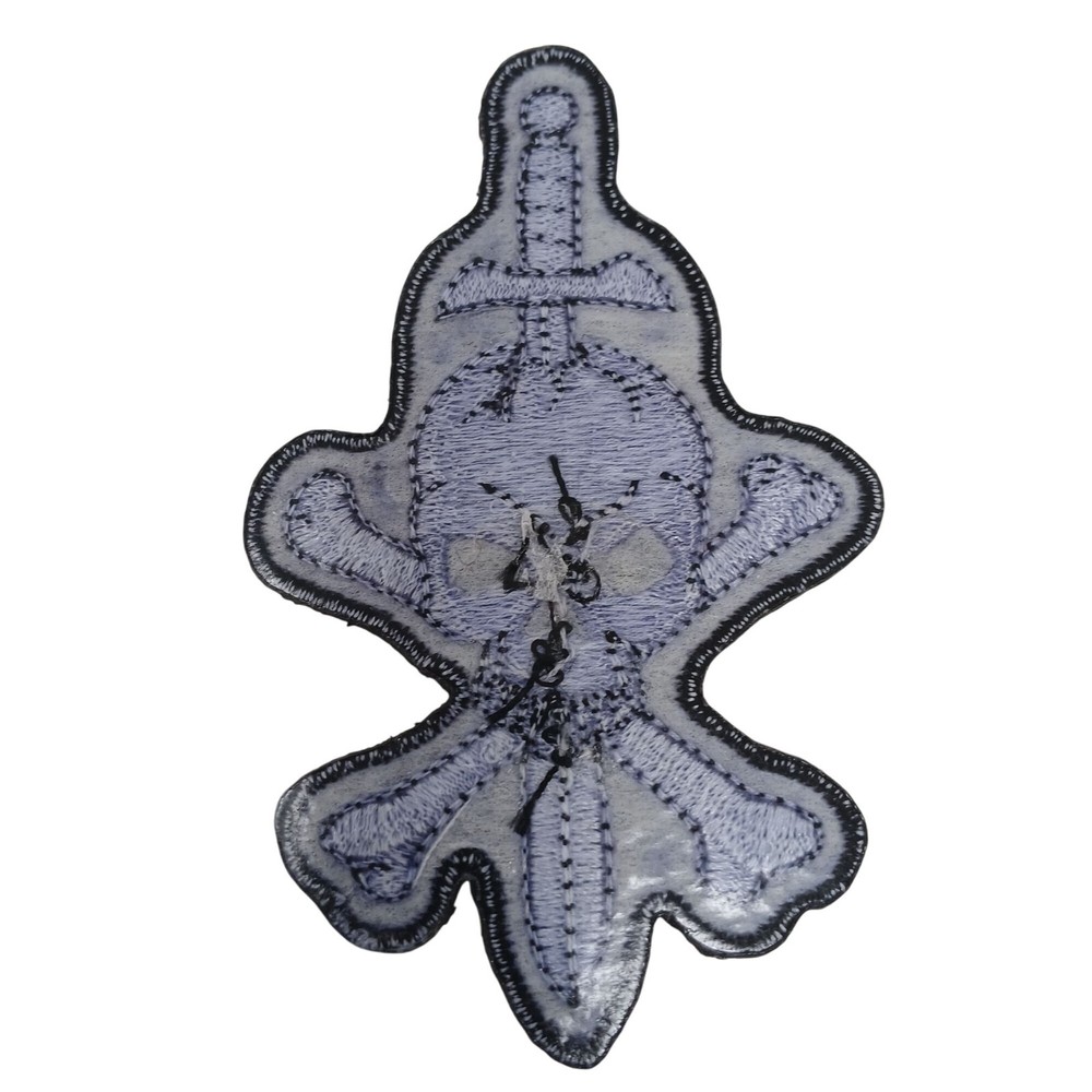 Skull & Crossbones Sword Embroidered Iron-On Patch Gothic Pirate #D4-4
