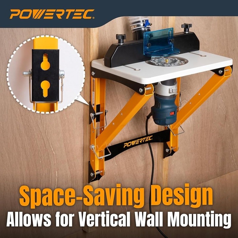 Folding Stand Router Tables Adjustable Height Wall Mount Quick Setup Drill Guide