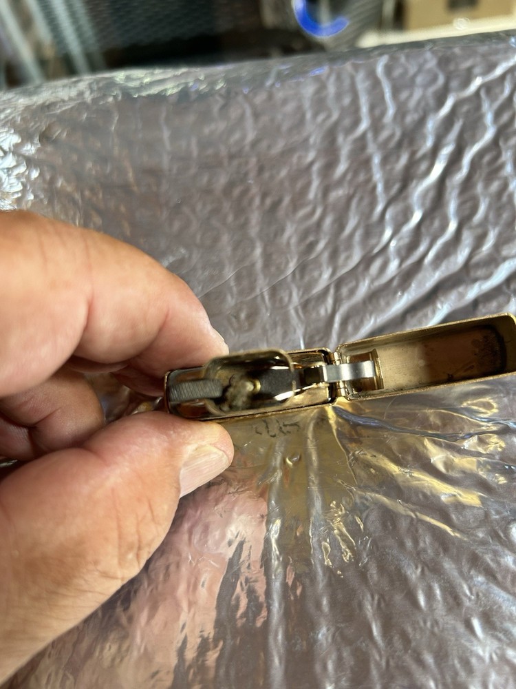 Leather Camel Cigarette Pouch With Zippo 04 Solid Brass Lighter