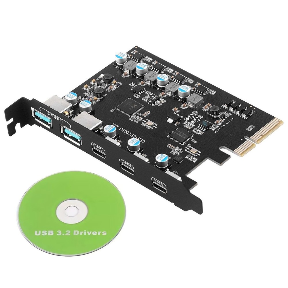 5 Ports Expansion Card 20Gbps For Desktop computers 2*USB Type-A 3*USB Type-C