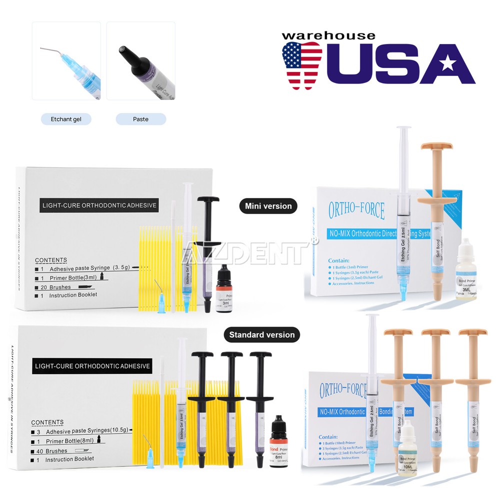 Dental Orthodontic Glue Bonding System Adhesive Kit Primer Paste for Brackets