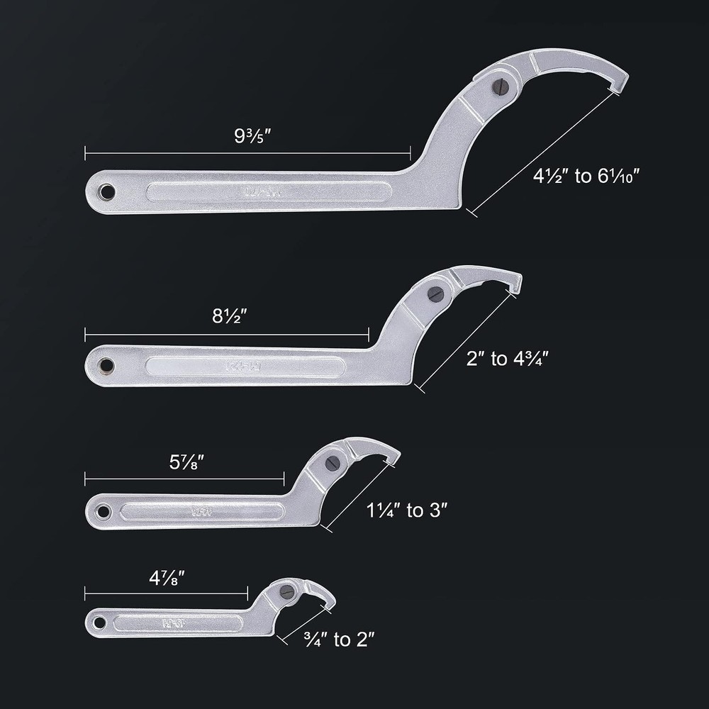 Adjustable Hook Pin Spanner Wrench Tools Set Locking Nut Coilover Hook Wrenches
