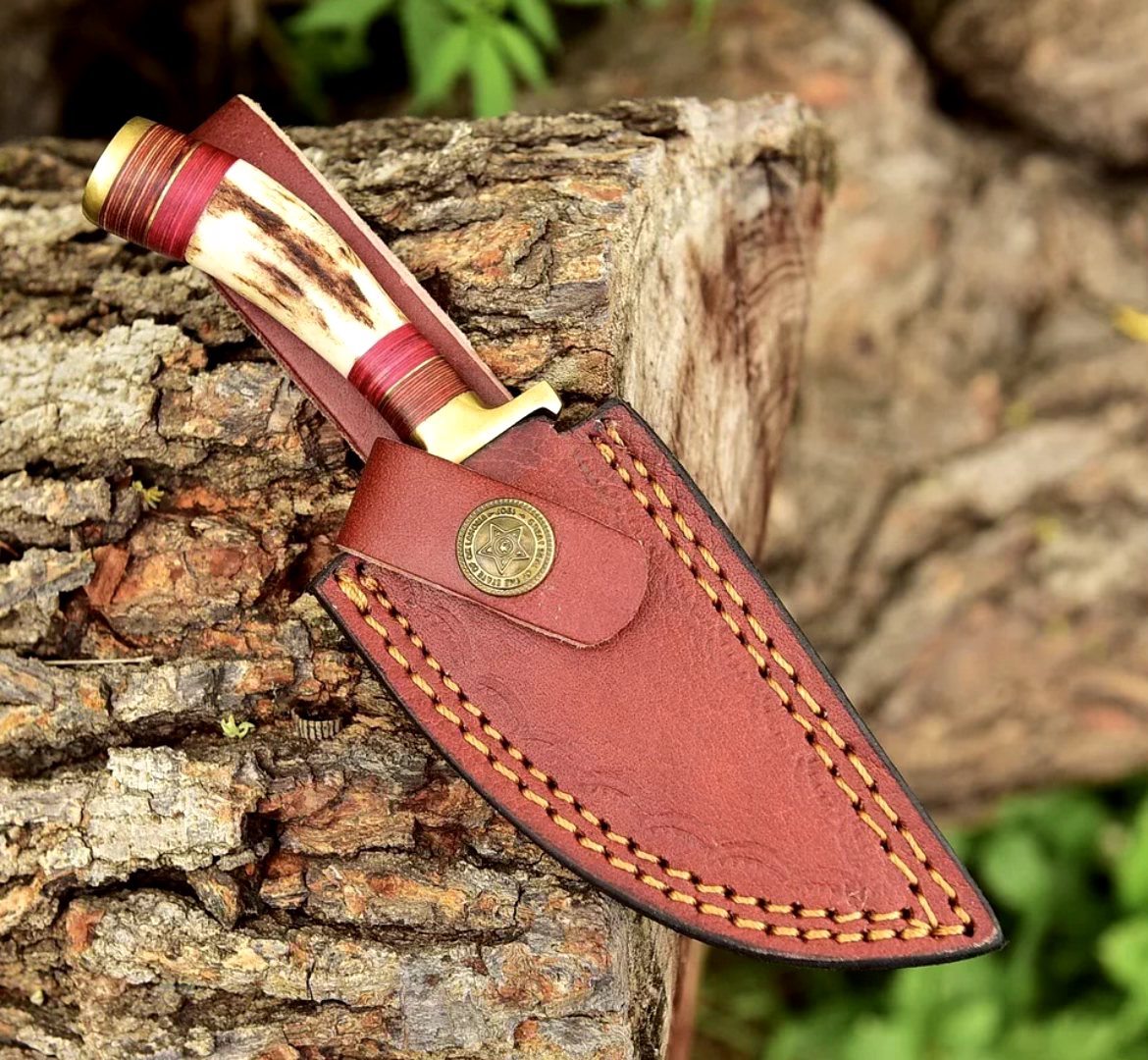 GENUINE LEATHER KNIFE SHEATH CUSTOM HANDMADE SHEATH FIXED BLADE KNIFE BELT LOOP