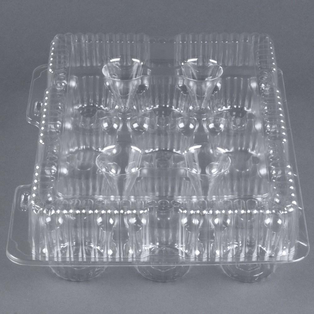 12 Compartment 100 Case Hinged Dome Clear Plastic Cupcake Container +Rebate