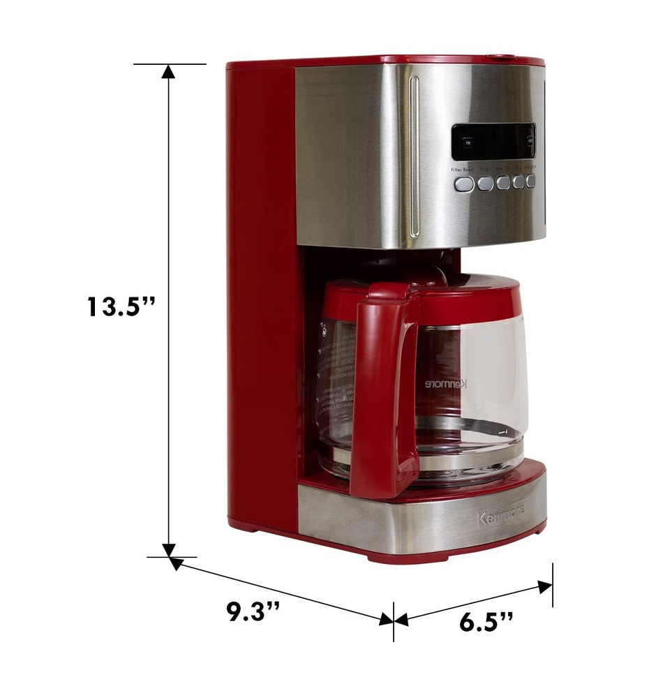 Kenmore 40707 12 Cup Programmable Coffee Maker in Red