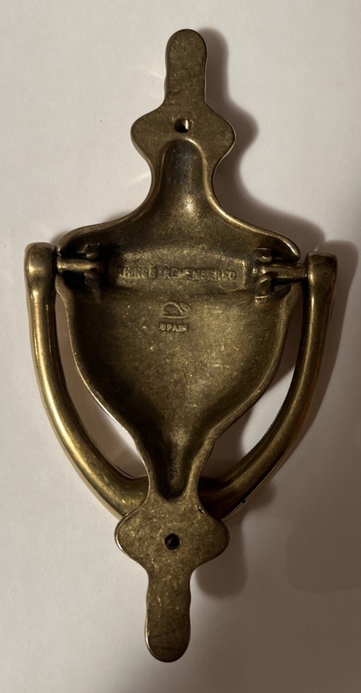 6” Polished Solid Brass Door Knocker Things Remembered Mounting Screws Spain 80s