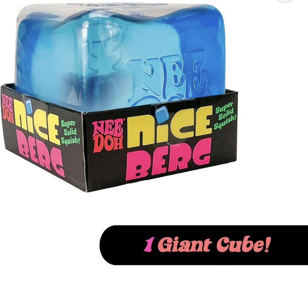 NeeDoh Nice Berg Blue XL Giant Nee Doh Niceberg Solid Squish Cube Ice Block