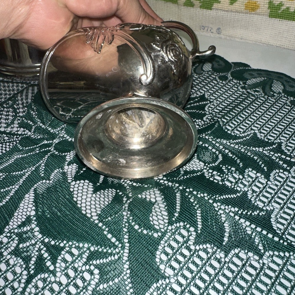 Silver sugar bucket scuttle table server Rose design