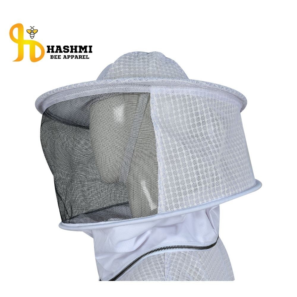 Sting Proof Bee Protective Jacket 3 Layer Full Ventilated Round Hat White 4XL