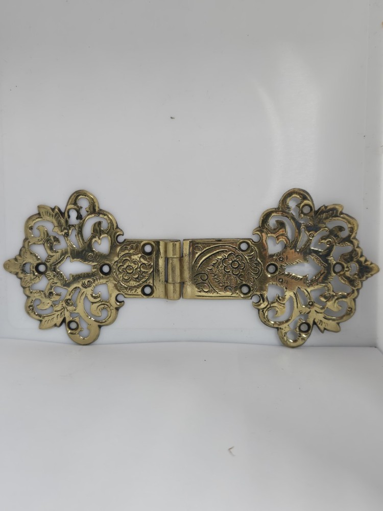 Antique Hinges Ornate  Cast Solid Brass Large 6-1/2"