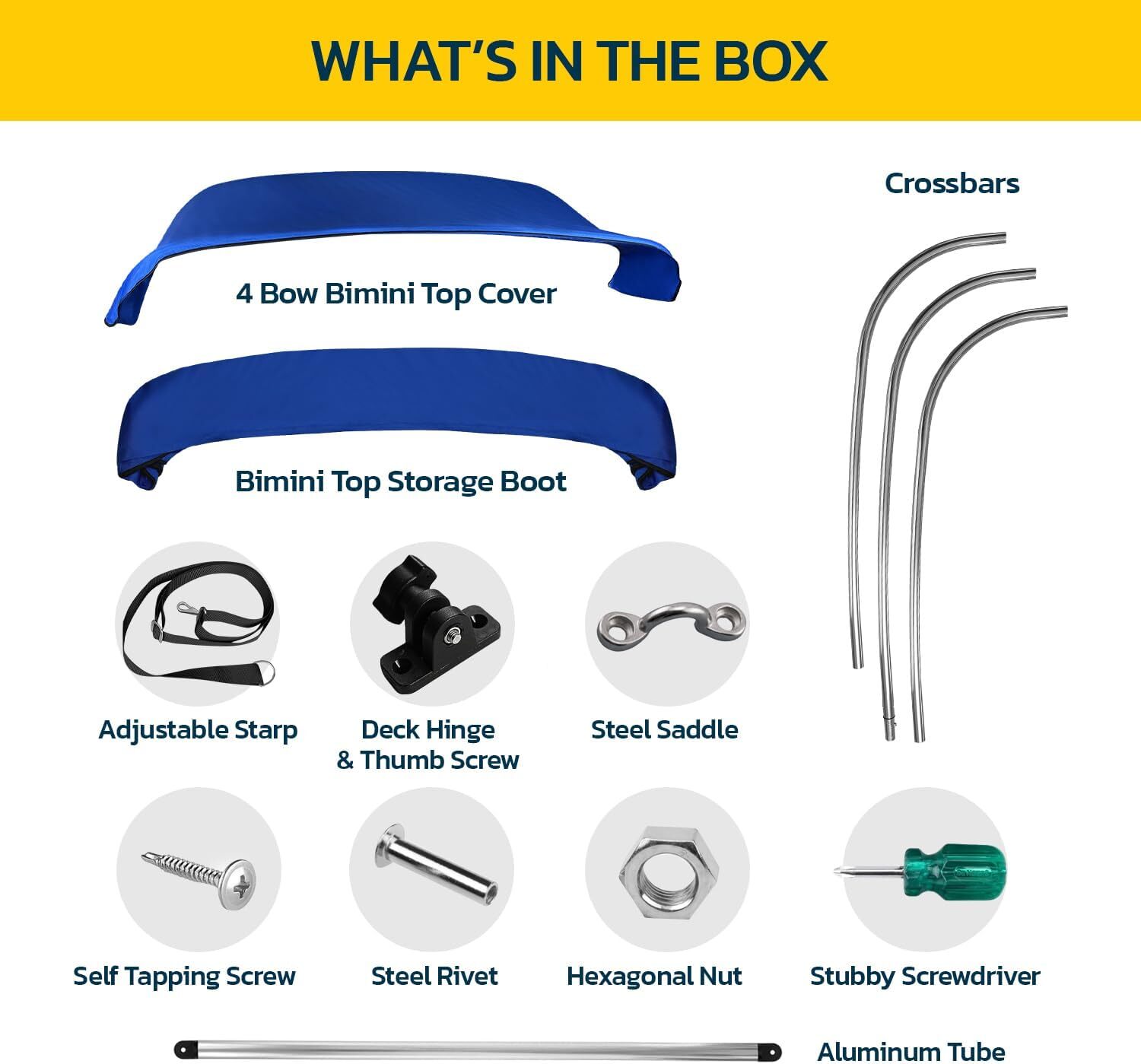 3 Bow / 4 Bow Bimini Tops Boat with Frame, Storage Boot and All the Accessories