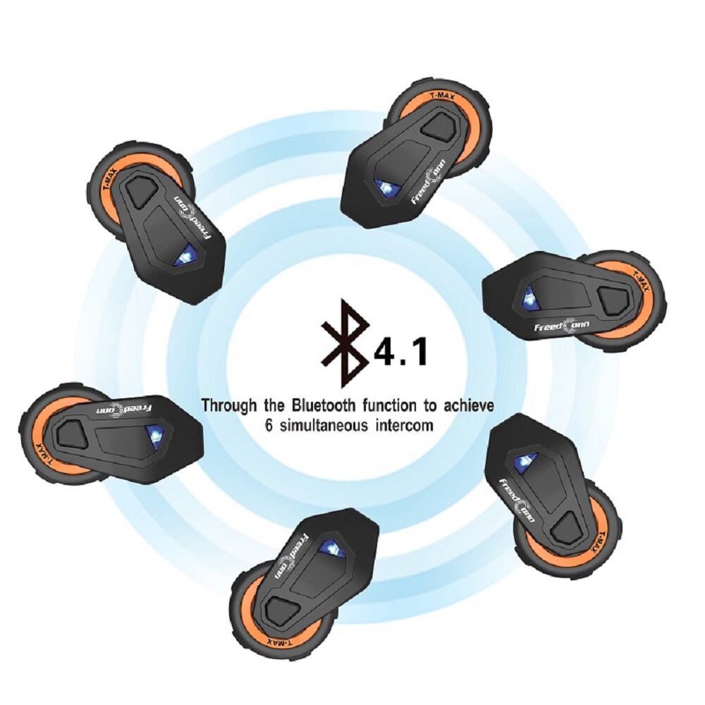 FreedConn New Motocycle Waterproof Bluetooth TMAX-E Group 1000M Intercom Headset