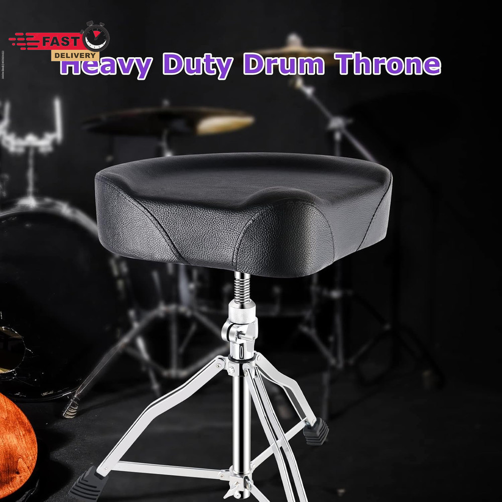 EASTROCK Drum Throne Adjustable Height, Drum Stools Rotatable Padded Motorcycle