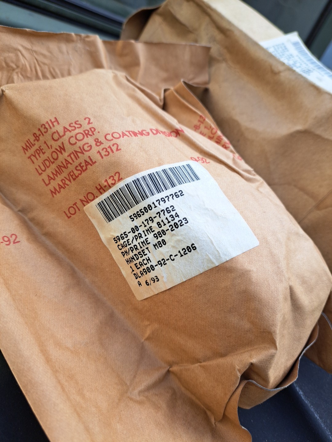 NOS Vintage M80/U Dynamic Radio Microphone Handset ARMY NAVY (Old Style Plug)