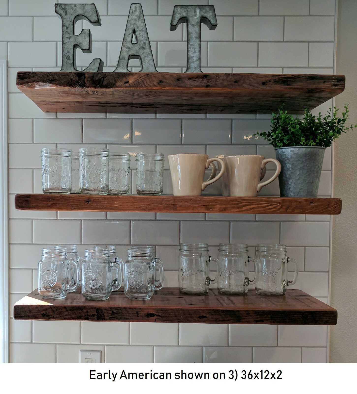 Floating shelf reclaimed barn wood Premium 2in thick floating shelves USA made