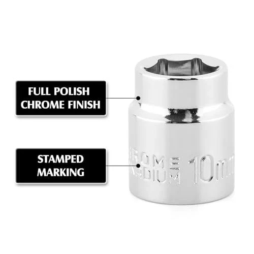 3/8" Drive Low Profile Stubby Impact Socket Set with 3/8"Dr.Stubby,6-19mm