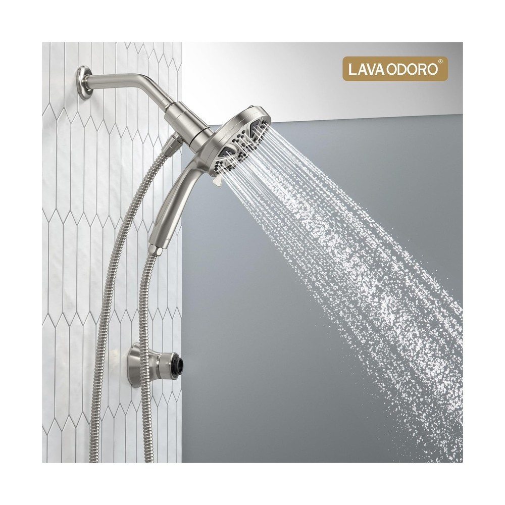 LAVA ODORO Handheld Shower Head with Magnetic Docking System, 10-Function Hig...