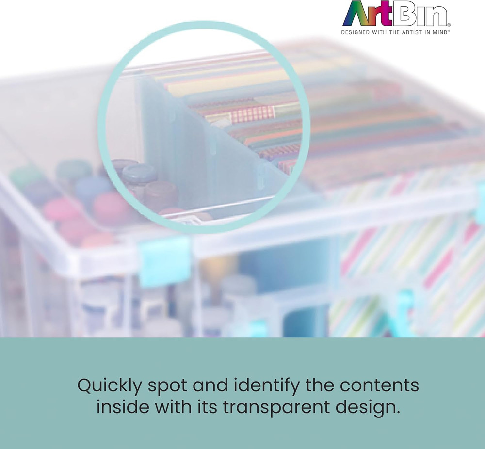 Super Satchel Double Deep Compartment Box - Art Storage with 8 Removable Compart