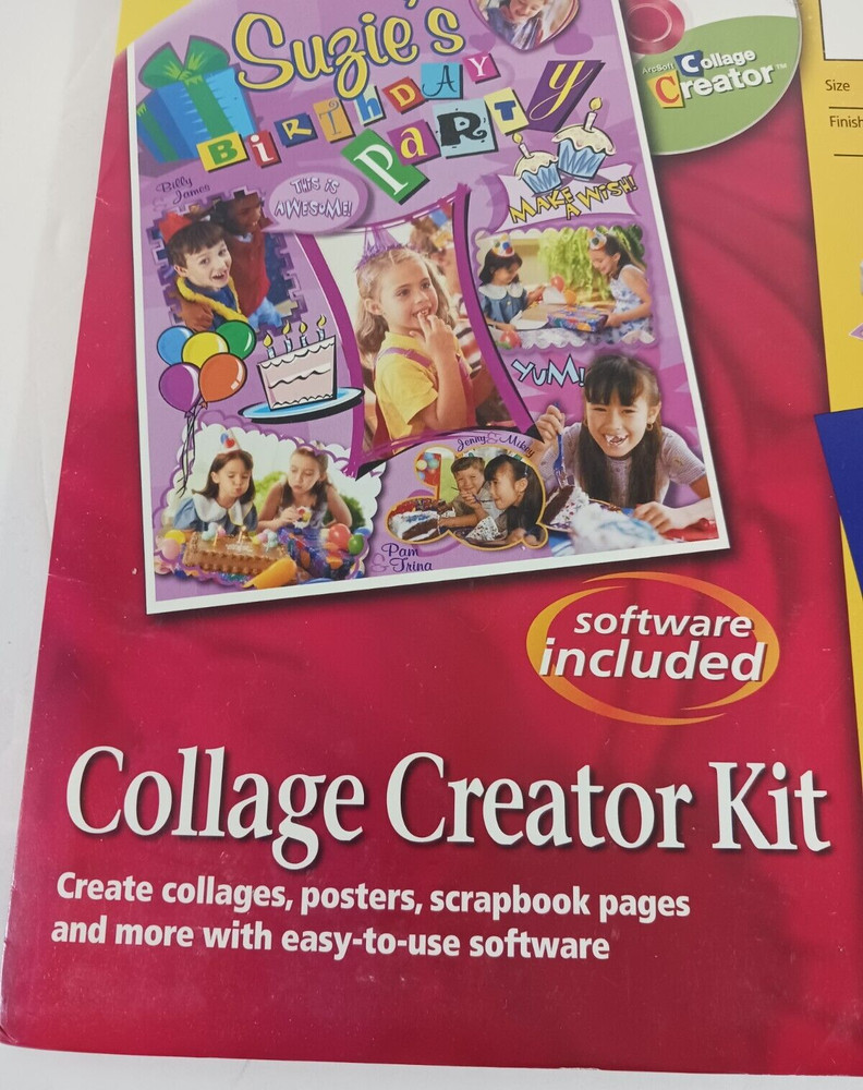 AVERY COLLAGE CREATOR KIT 3556 10 Glossy Sheet Ink Jet Printer Software Included