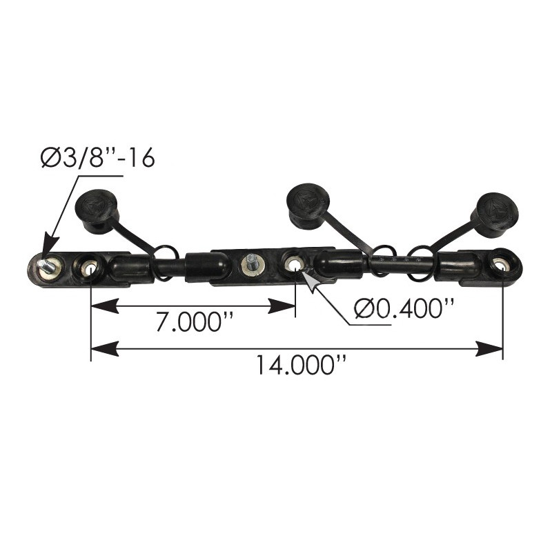 CABLE OVERMOLDED HARNESS 2/0 14in BLACK