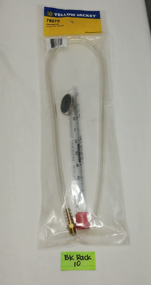 Yellow Jacket 78070 Water-Type Scale Manometer, -2" - 0 - 7-1/2"