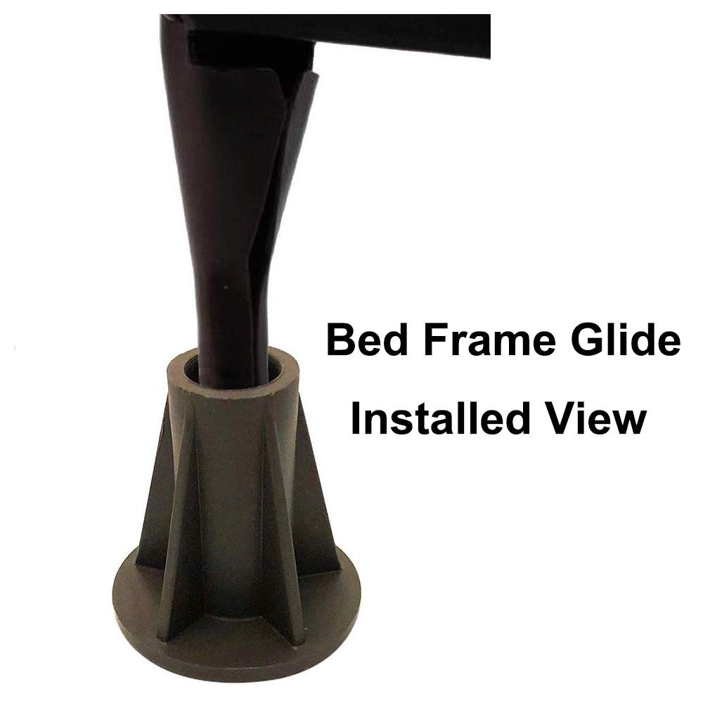 Home's Place Steel Stem Bed Frame Feet to Replace Wheels. Prevent Dark Brown