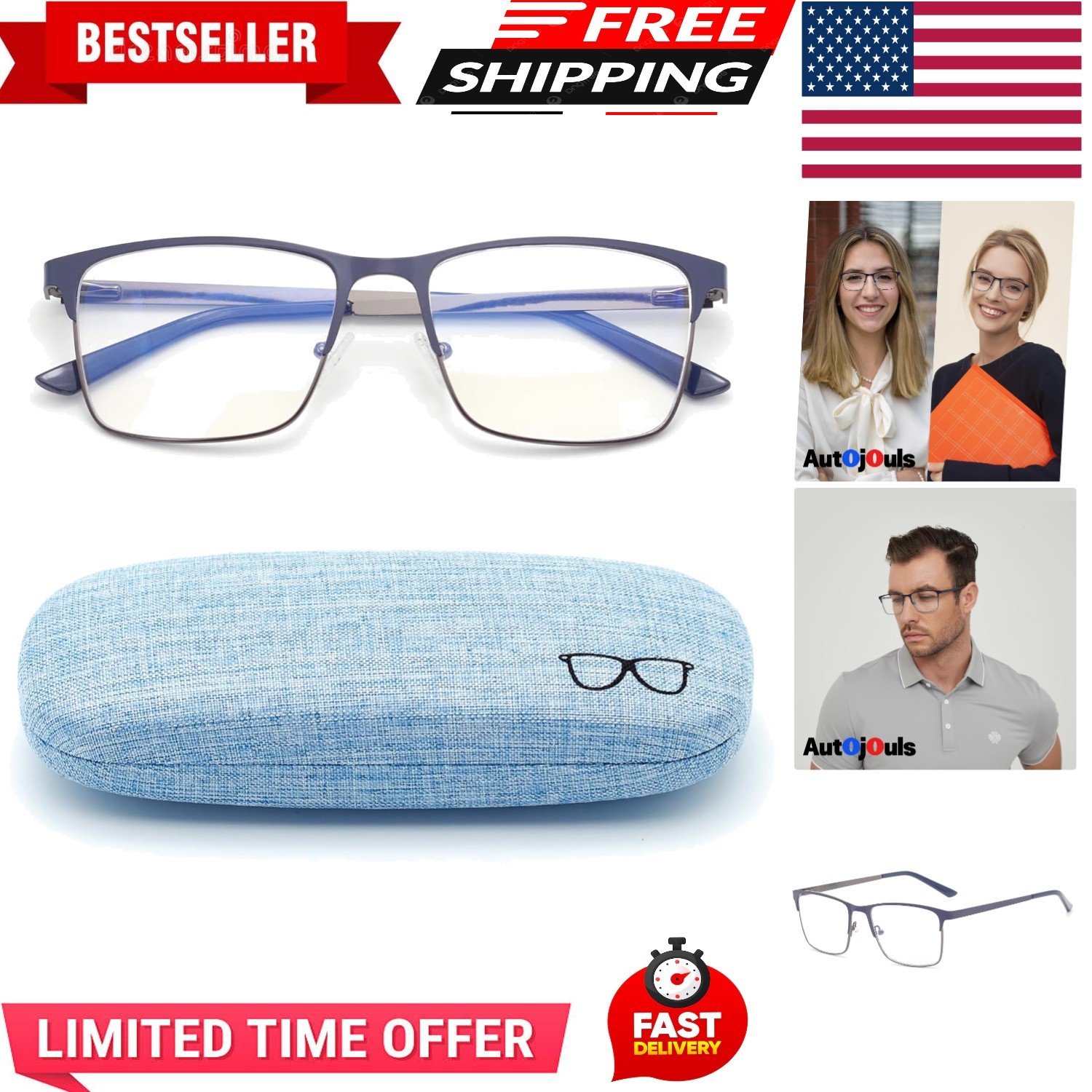 Clarity Blue Glasses, Automatic Adjustment  Reading Eye Strain from Screen Compu