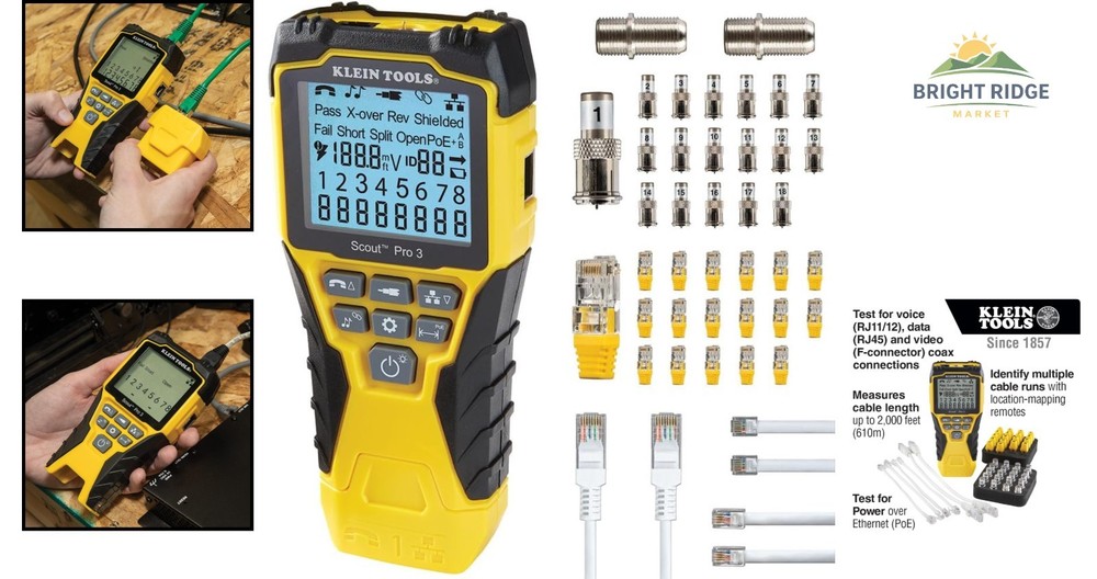 Cable Tester Kit with Remote for Voice, Data, and Video Connection Testing