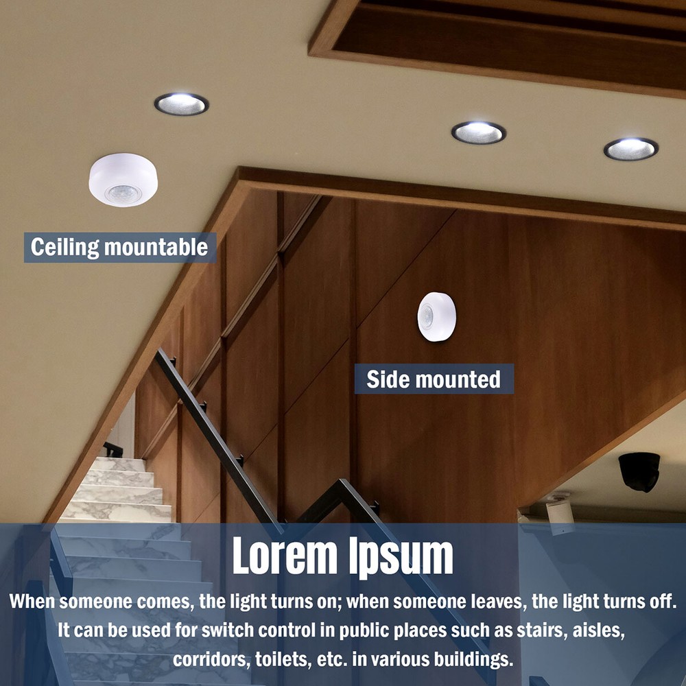 New 360° Infrared PIR Motion Induction Sensor LED Ceiling Light Switch AC85-265V