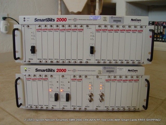 2 Spirent Netcom Smartbits SMB-2000 LAN WAN RF Test Units Smart Cards FREE SHIPP